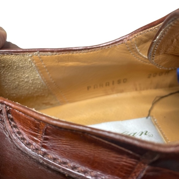 Mezlan Men Genuine Alligator Dress Shoes Piedmont style Brown 10.5 M - Picture 5 of 9